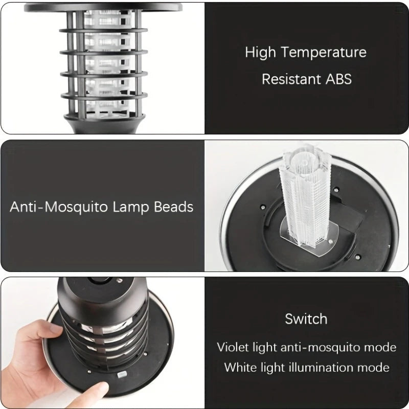Shenzhi Tech Solar Bug Zapper Lights, LED Landscape Lighting with UV Light and Mosquito Killer 2 in 1, Outdoor Garden Patio Backyard Camping Lighting, PVC Material, Solar Powered, Bug Trap