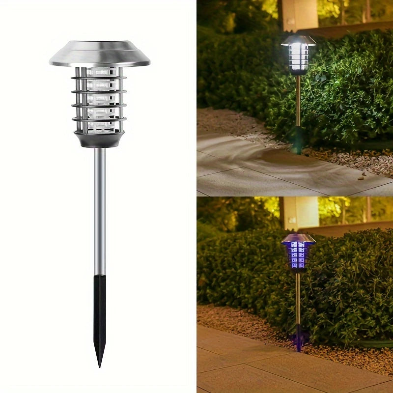 Shenzhi Tech Solar Bug Zapper Lights, LED Landscape Lighting with UV Light and Mosquito Killer 2 in 1, Outdoor Garden Patio Backyard Camping Lighting, PVC Material, Solar Powered, Bug Trap
