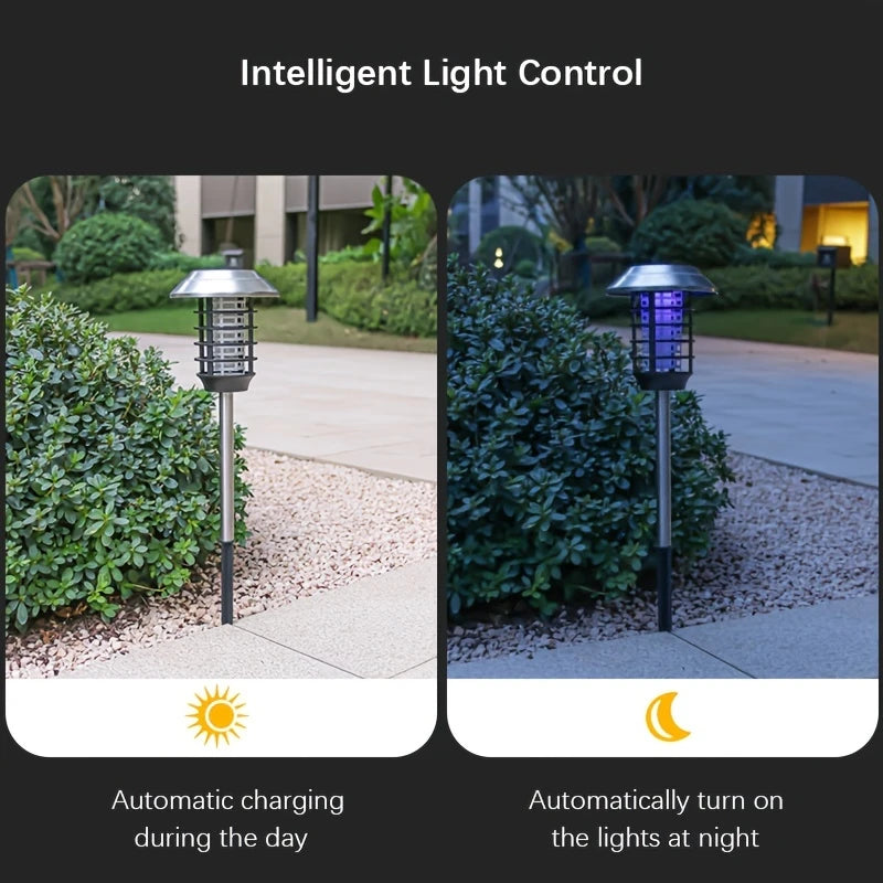 Shenzhi Tech Solar Bug Zapper Lights, LED Landscape Lighting with UV Light and Mosquito Killer 2 in 1, Outdoor Garden Patio Backyard Camping Lighting, PVC Material, Solar Powered, Bug Trap